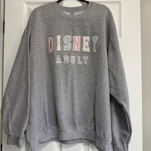 Disney Gray Sweatshirt with Multicolored Letters